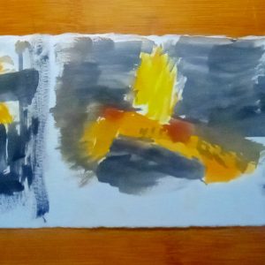 Fireplaces Watercolor on Canvas