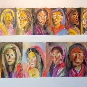 Two horizontal paintings